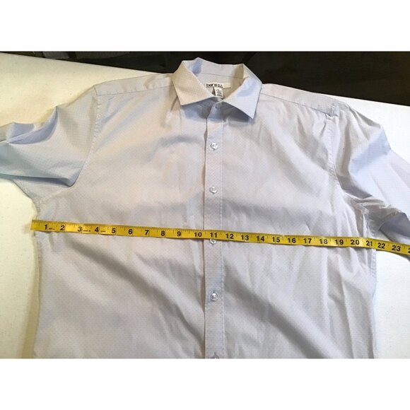 BAR III- LIGHT BLUELONG SLEEVE MENS DRESS SHIRT SLIM FIT STRETCH 100%COTTON SZ M - Picture 5 of 6